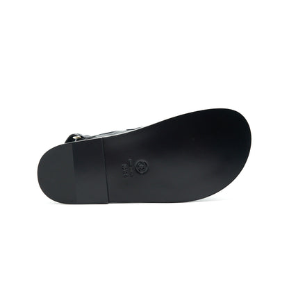 CHANEL DAD SANDALS SIZE36.5 LEATHER SANDAL BLACK