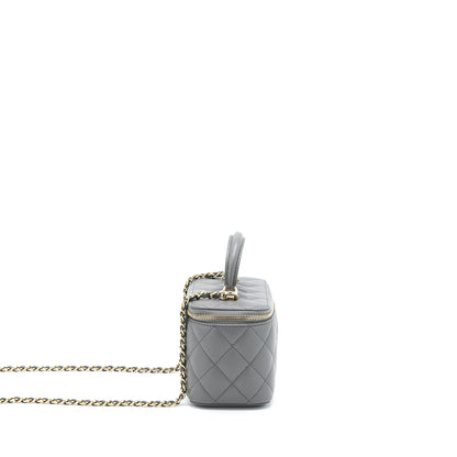 Chanel 22A Top Handle Long Vanity With Chain Grey