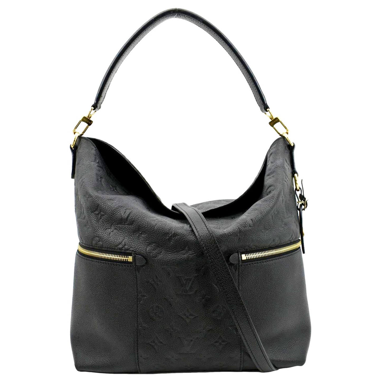 LOUIS VUITTON Melie Empreinte Leather Hobo Shoulder Bag Black
