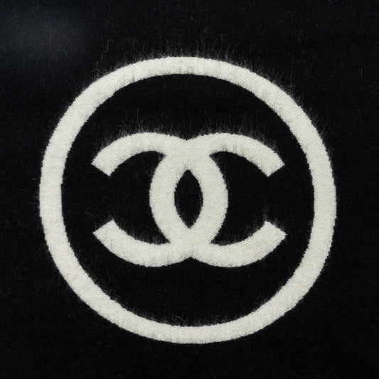 Chanel Letter/ CC Logo Cashmere Scarf Black/White