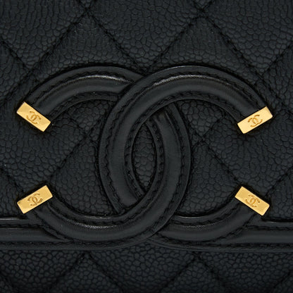 Chanel Filigree Flap Bag Caviar Black