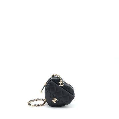 Chanel 22S Heart Belt Bag Lambskin Black L