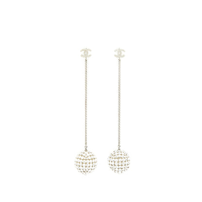 Chanel Drop Ball Crystal Earrings