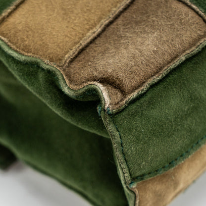 Chanel 2.55 Patchwork Single Flap Bag Suede Dark Green