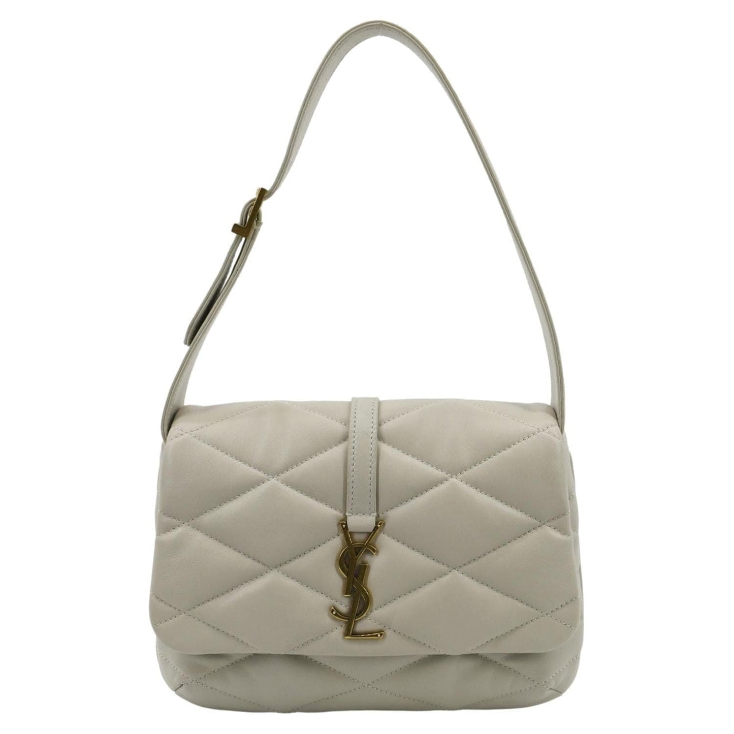 YVES SAINT LAURENT LE 57 Quilted Lambskin Leather Hobo Bag Antique Vintage