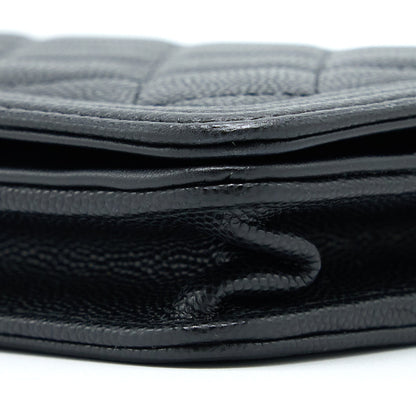 Chanel Boy Wallet on Chain Caviar Black  (Microchip)