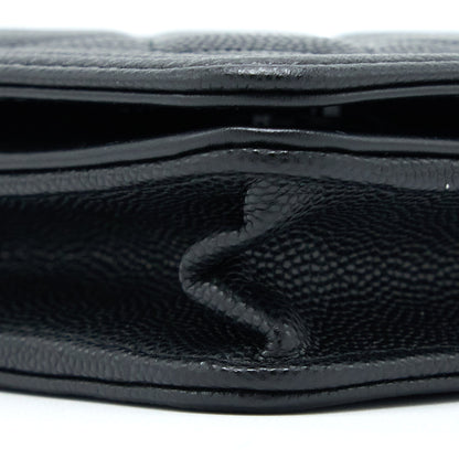 Chanel Boy Wallet on Chain Caviar Black  (Microchip)