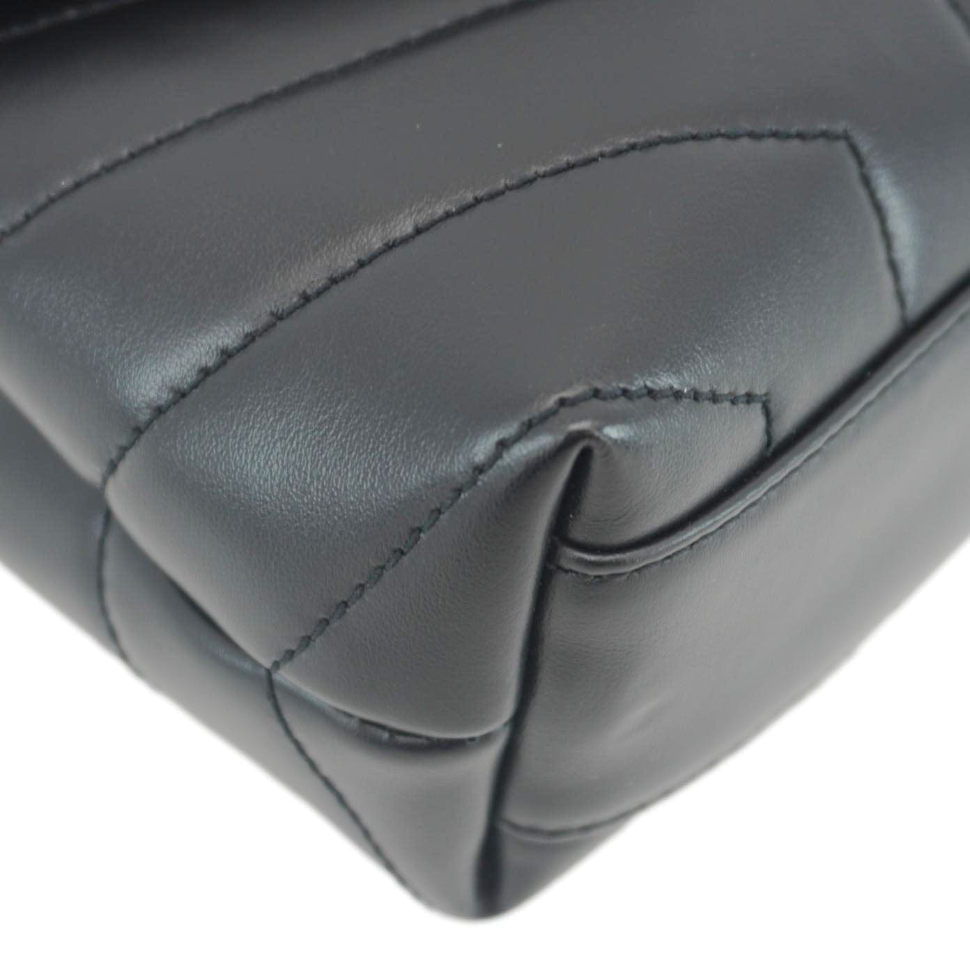 YVES SAINT LAURENT Loulou Toy Matelasse Leather Crossbody Bag Black