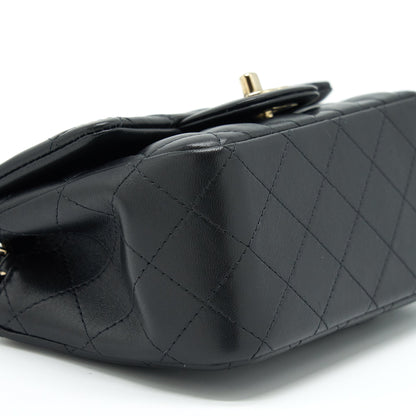 Chanel Mini Square Flap Bag Lambskin Black L
