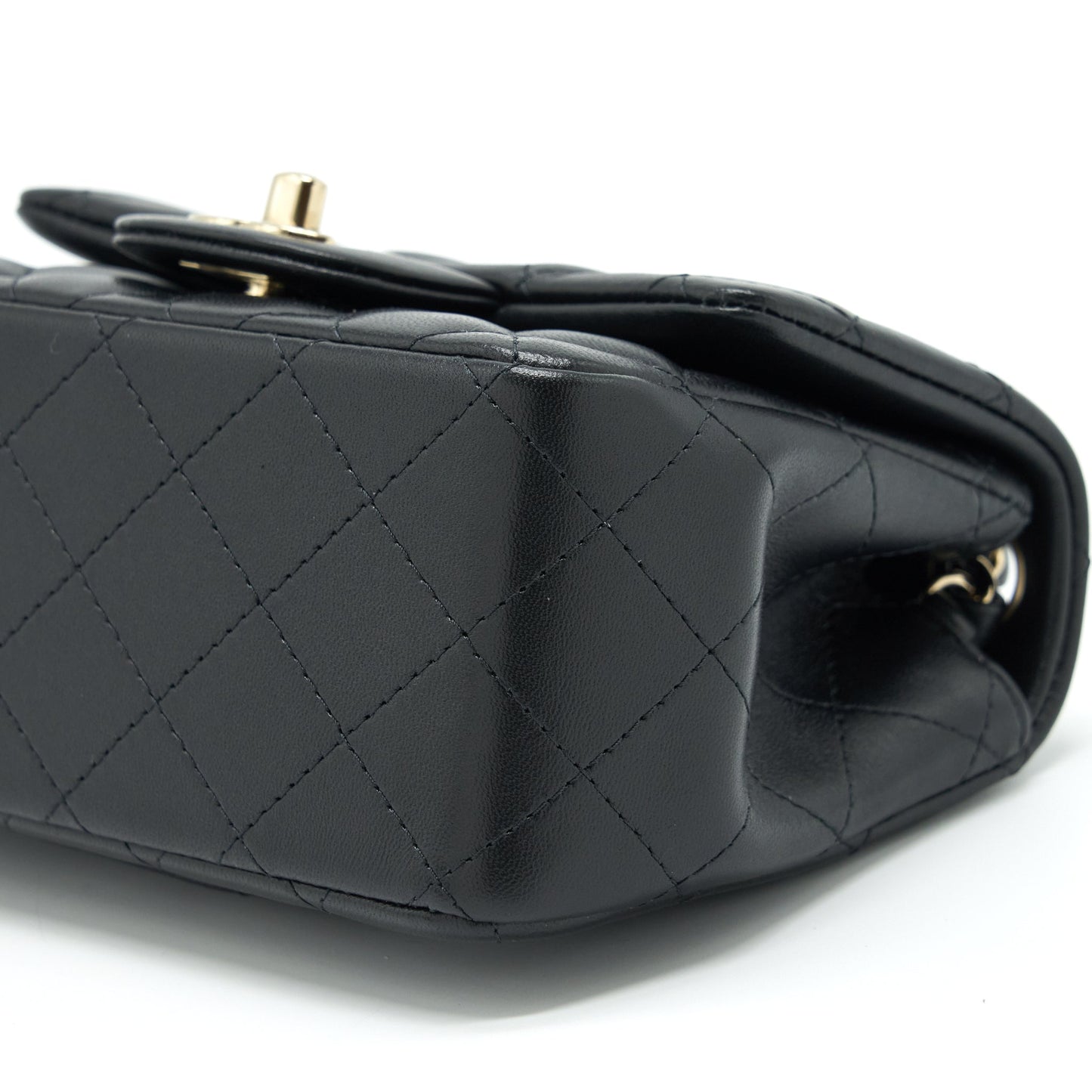 Chanel Mini Square Flap Bag Lambskin Black L