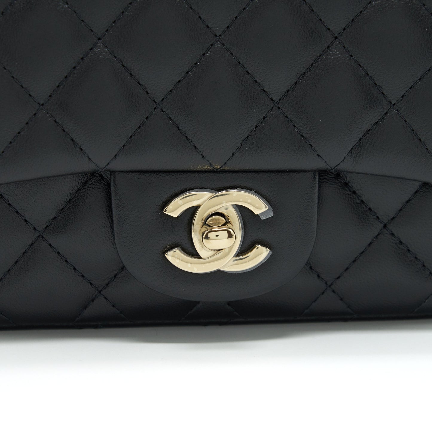 Chanel Mini Square Flap Bag Lambskin Black L