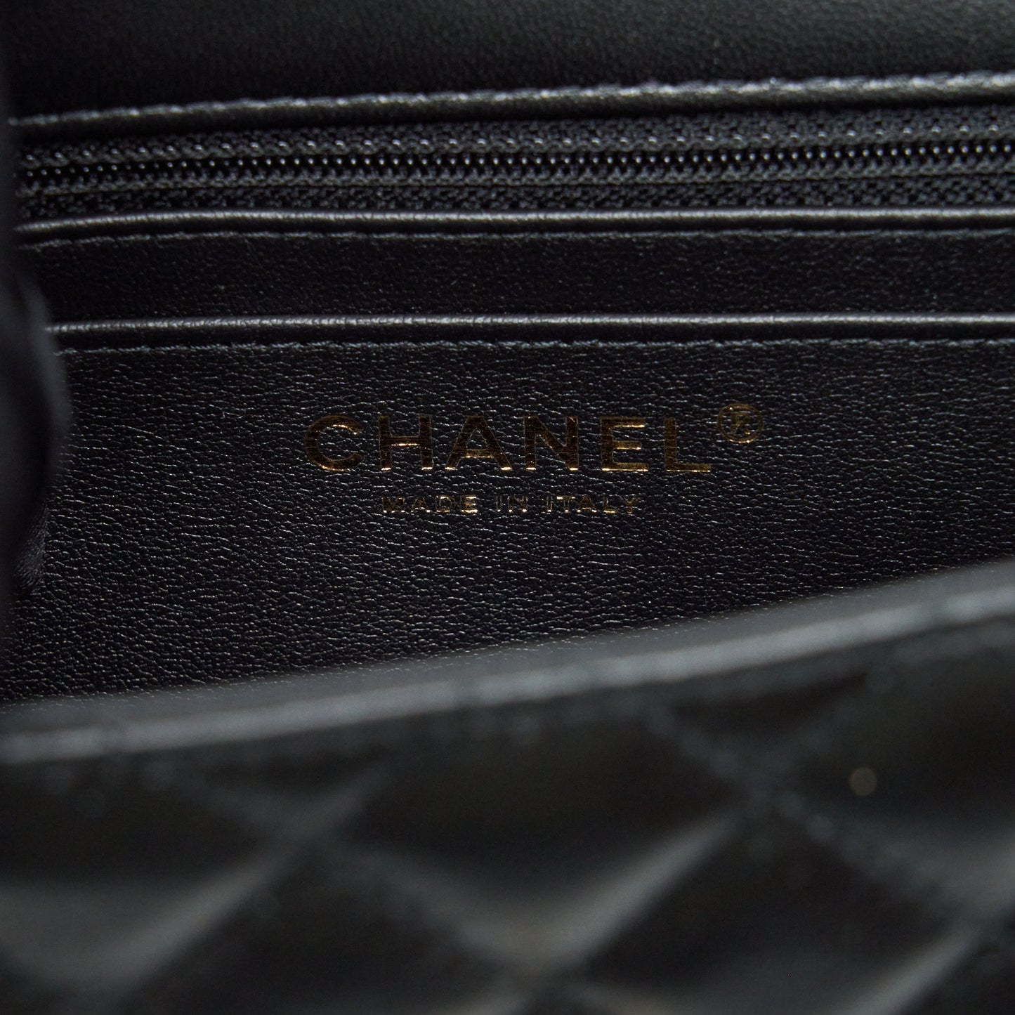 Chanel Mini Square Flap Bag Lambskin Black L