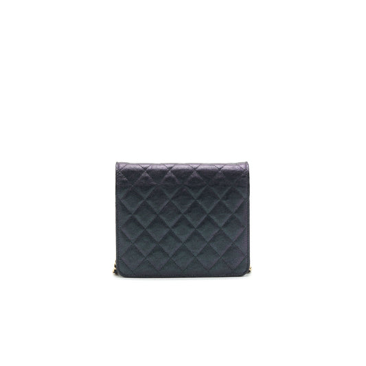 Chanel Classic Square Wallet on Chain Caviar Iridescent Purple L
