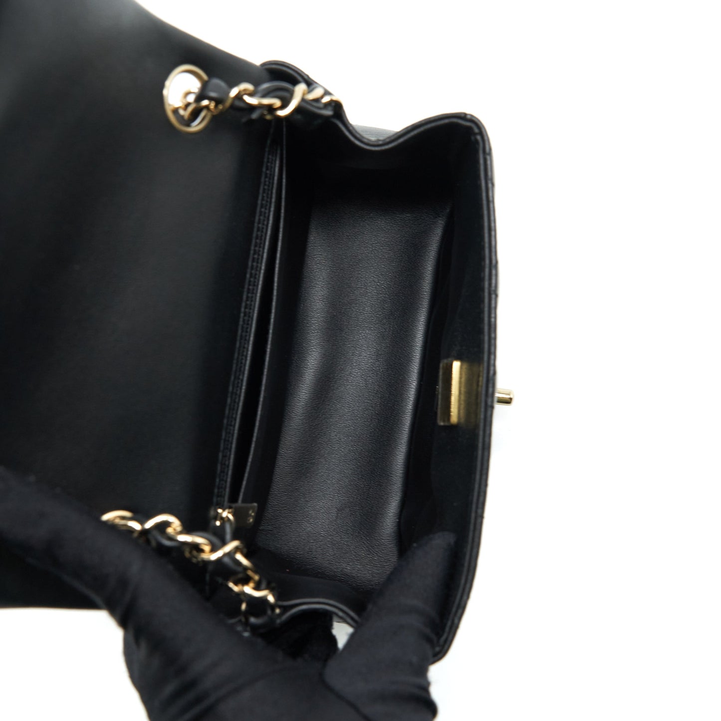 Chanel Mini Square Flap Bag Lambskin Black L