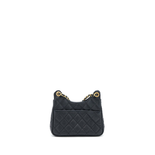 Chanel Small Hobo Bag Caviar Black  (Microchip)