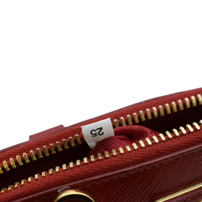 PRADA Promenade Small Saffiano Patent Leather Shoulder Bag Red