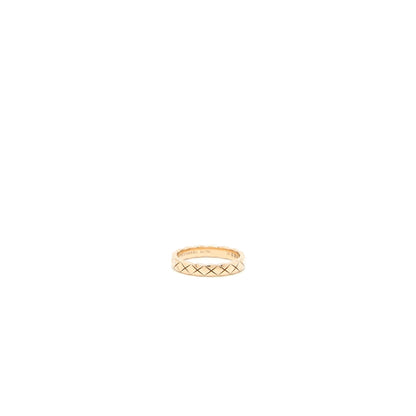 Chanel Size 50 Mini Version Coco Crush Ring Quilted Motif 18K Beige Gold