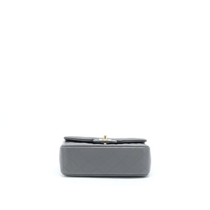 Chanel 22A Top Handle Mini Rectangular Flap Bag Lambskin Grey L