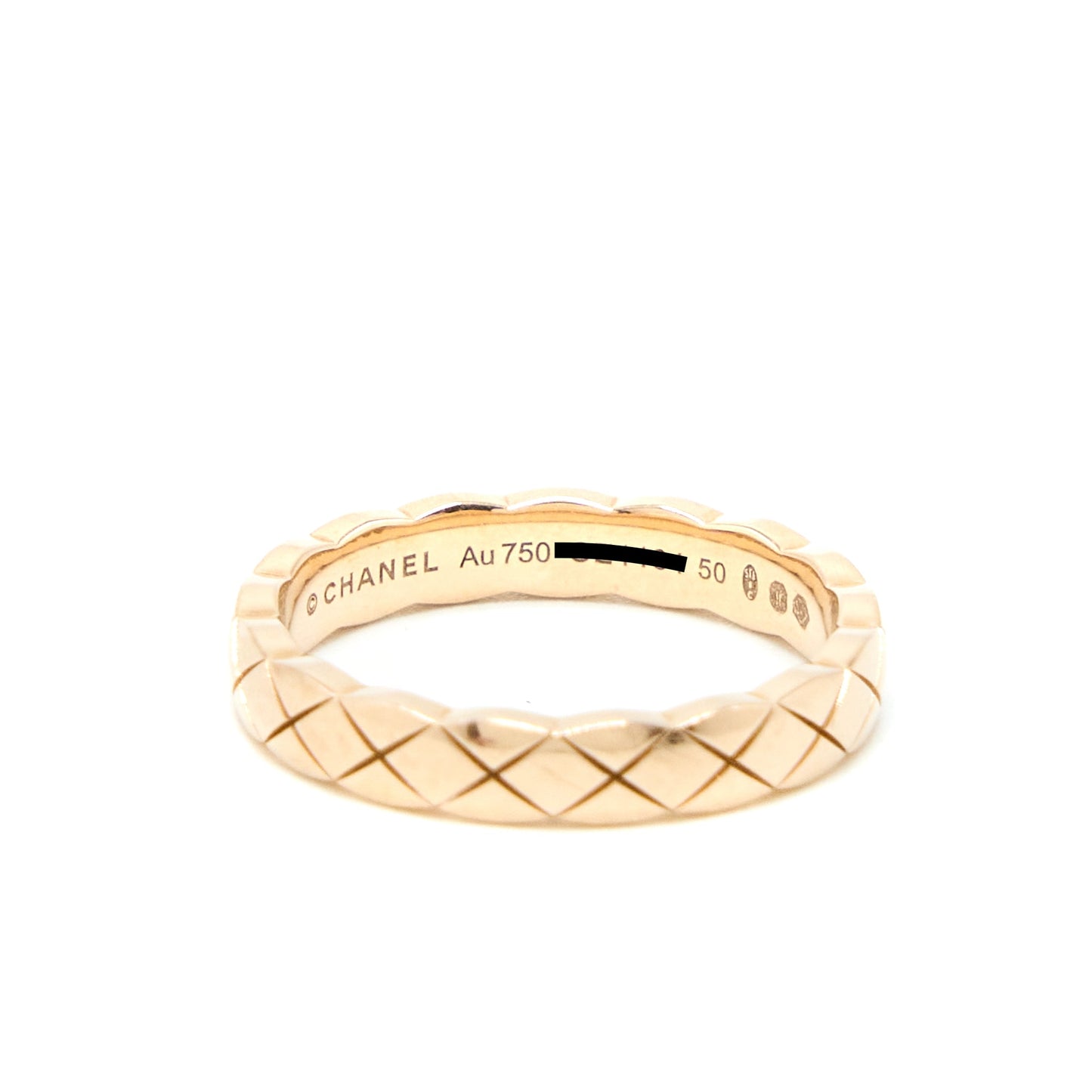 Chanel Size 50 Mini Version Coco Crush Ring Quilted Motif 18K Beige Gold