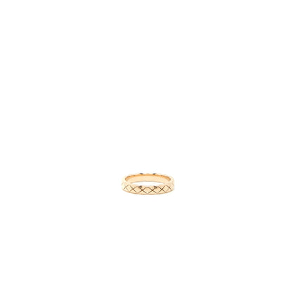 Chanel Size 50 Mini Version Coco Crush Ring Quilted Motif 18K Beige Gold