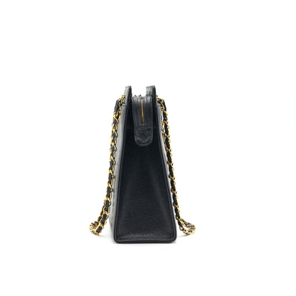 Chanel Vintage 24k Gold Caviar shopping Bag with Chain