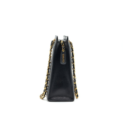 Chanel Vintage 24k Gold Caviar shopping Bag with Chain
