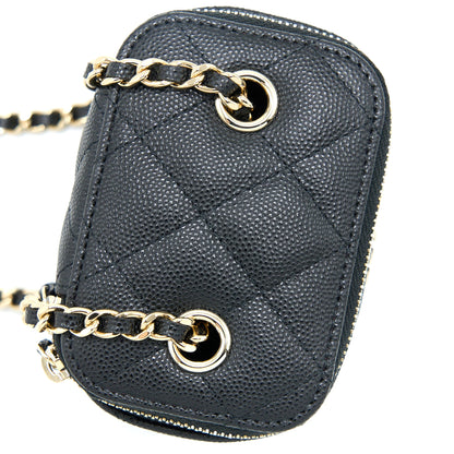 Chanel 23C Mini Vanity with Chain Caviar Black L (Microchip)
