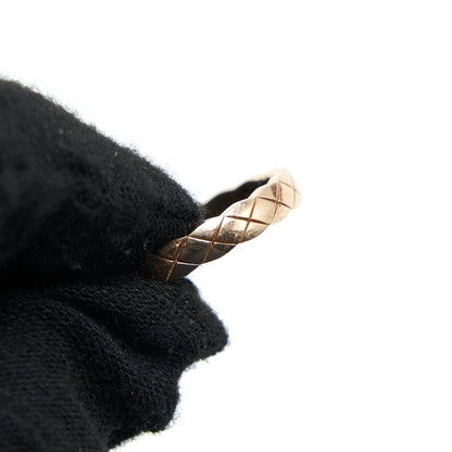 Chanel Size 50 Mini Version Coco Crush Ring Quilted Motif 18K Beige Gold