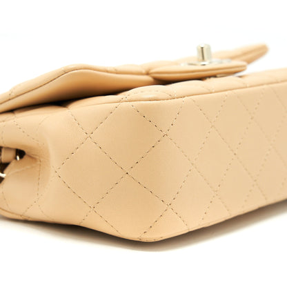 Chanel Mini Rectangular Lambskin Light Beige L