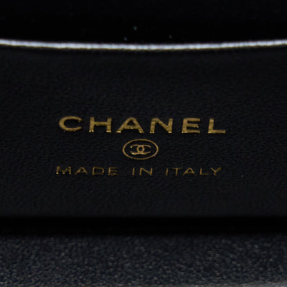 Chanel 22K Gold Pillar Adjustable Chain Long Vanity Lambskin Black  (Microchip)