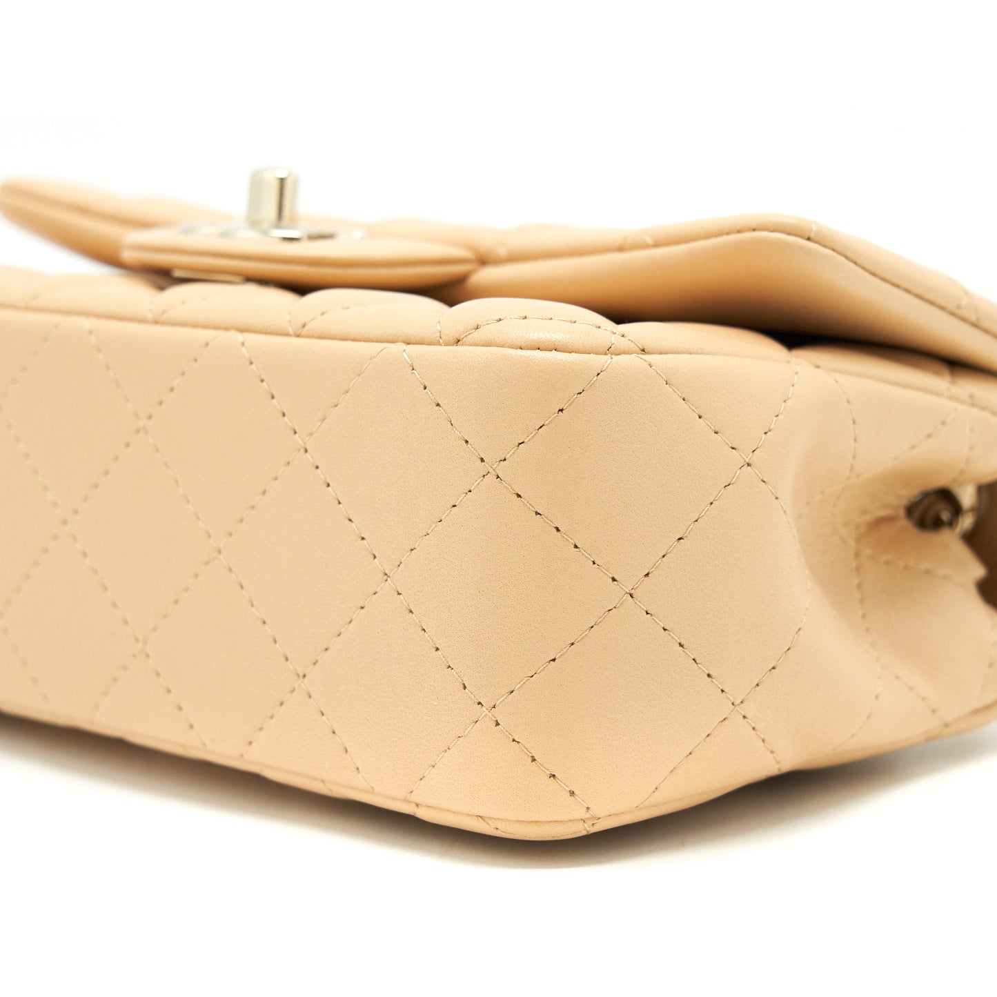 Chanel Mini Rectangular Lambskin Light Beige L