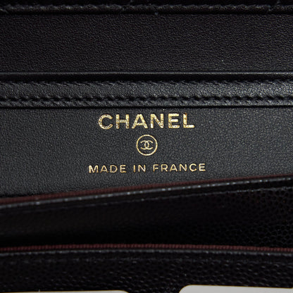Chanel 2 In 1 Wallet On Chain Caviar Black