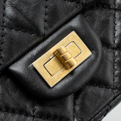 Chanel Mini 2.55 Reissue Flap Bag Aged Calfskin Black Brushed