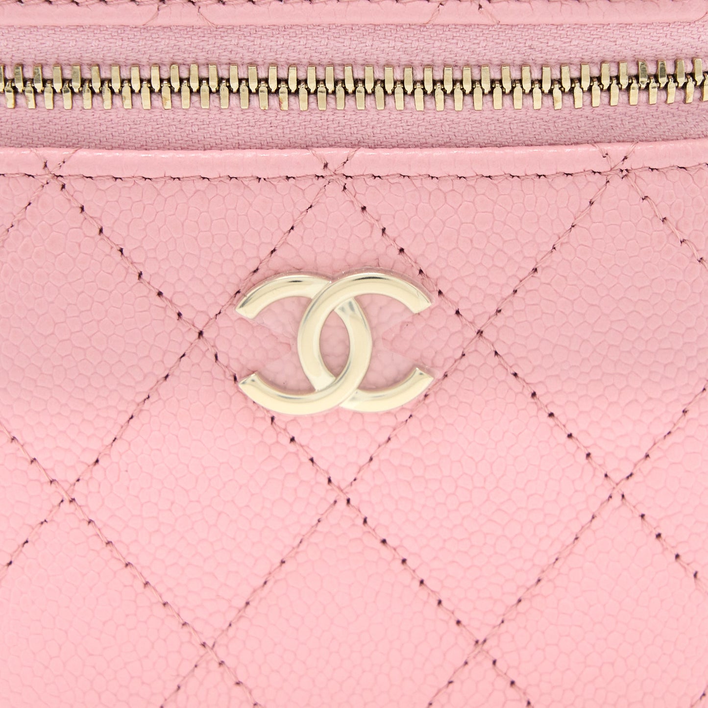 Chanel Mini Top Handle Vanity Case Caviar Pink L