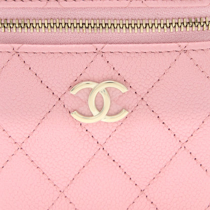 Chanel Mini Top Handle Vanity Case Caviar Pink L