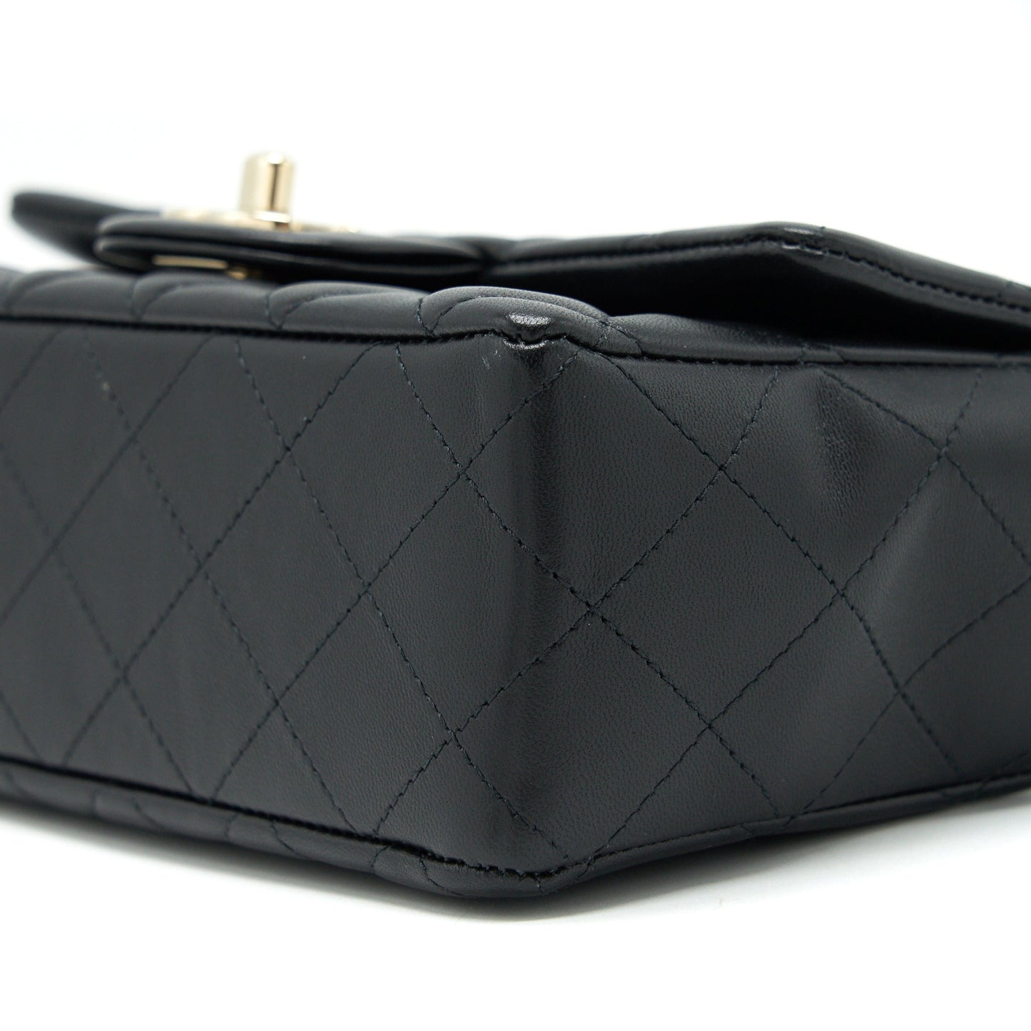Chanel mini Rectangular Flap Bag Lambskin black L