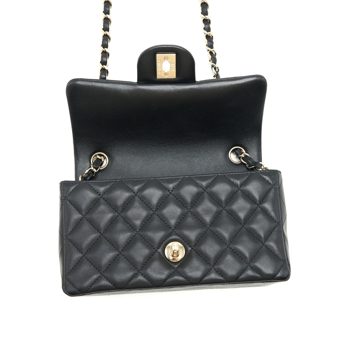 Chanel mini Rectangular Flap Bag Lambskin black L