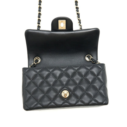 Chanel mini Rectangular Flap Bag Lambskin black L