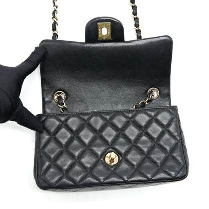 Chanel Mini Rectangular Flap Bag Lambskin Black