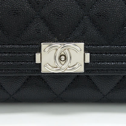 Chanel Boy Card Holder Caviar Black