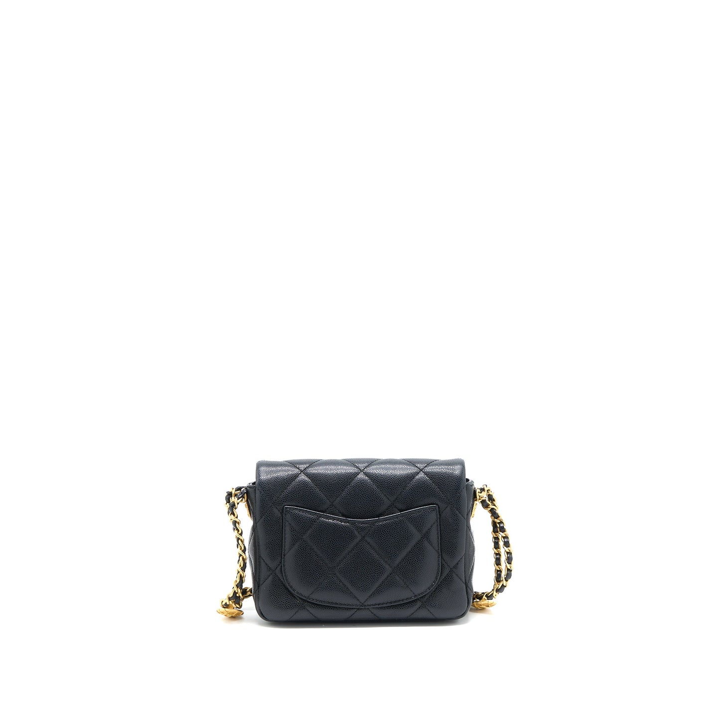 Chanel 22A Square Flap Bag Caviar Black  (Microchip)