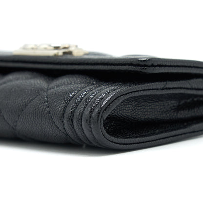 Chanel Boy Card Holder Caviar Black