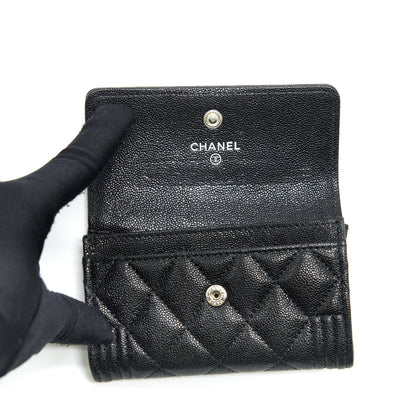 Chanel Boy Card Holder Caviar Black