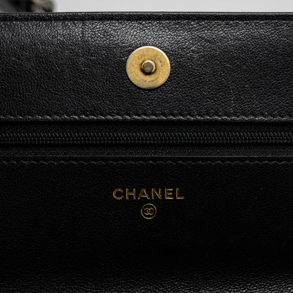 Chanel 19 wallet on chain lambskin black multicolor hardware