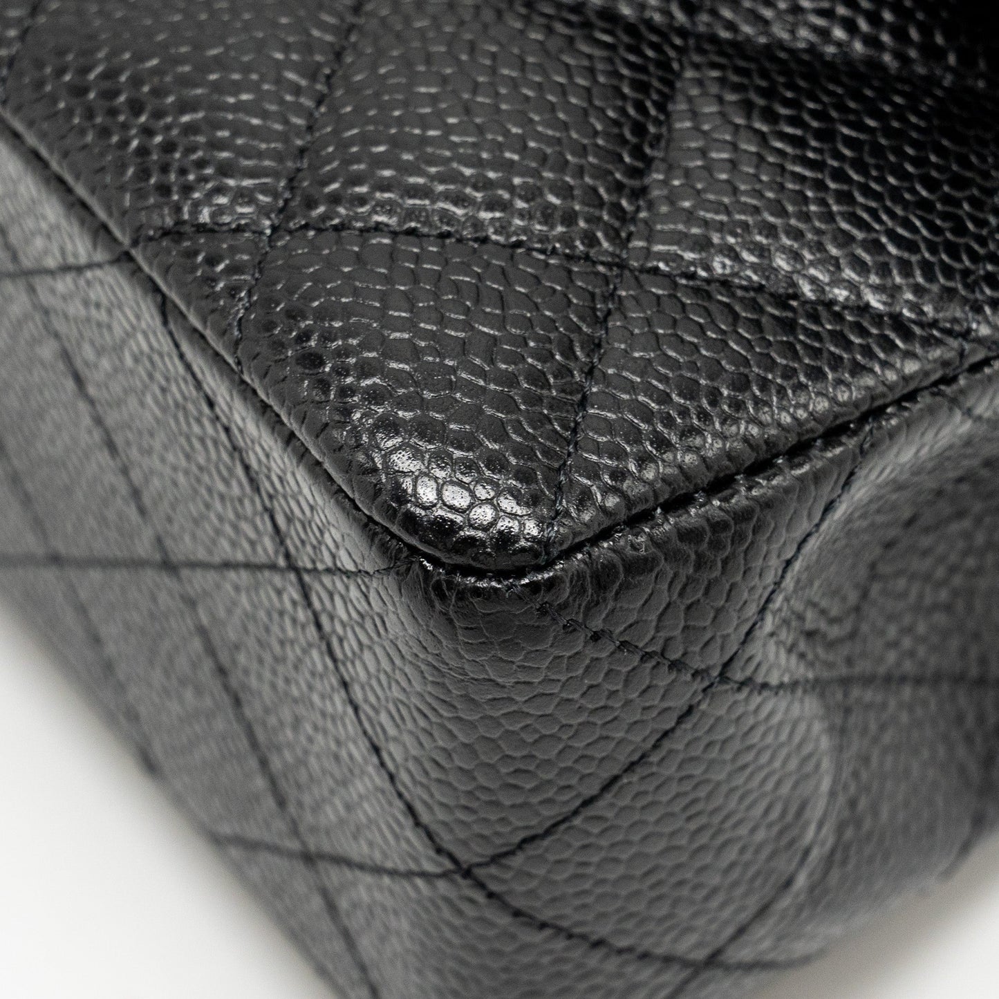 Chanel Small Classic Double Flap Bag Caviar Black  (microchip)