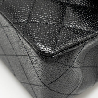 Chanel Small Classic Double Flap Bag Caviar Black  (microchip)