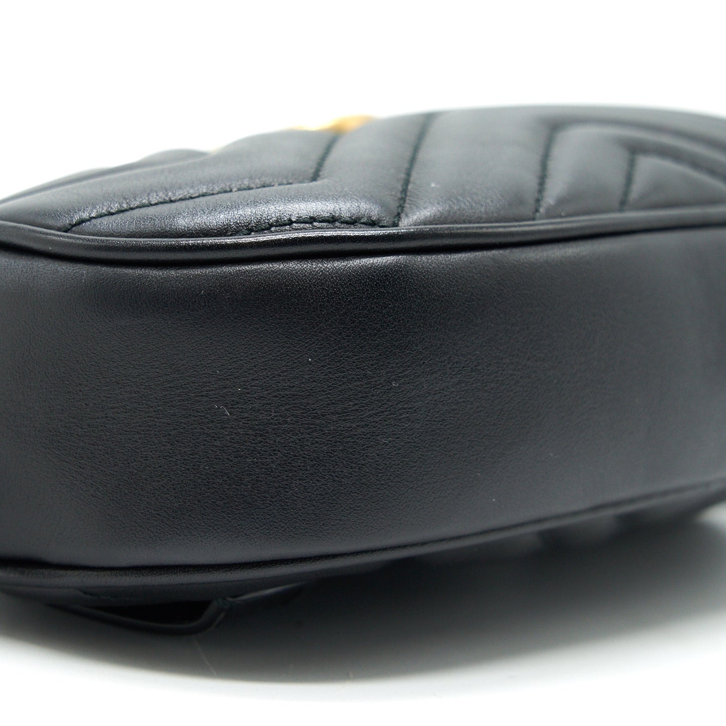 GUCCI GG MARMONT Matelasse Leather Belt Bag in Black 85cm