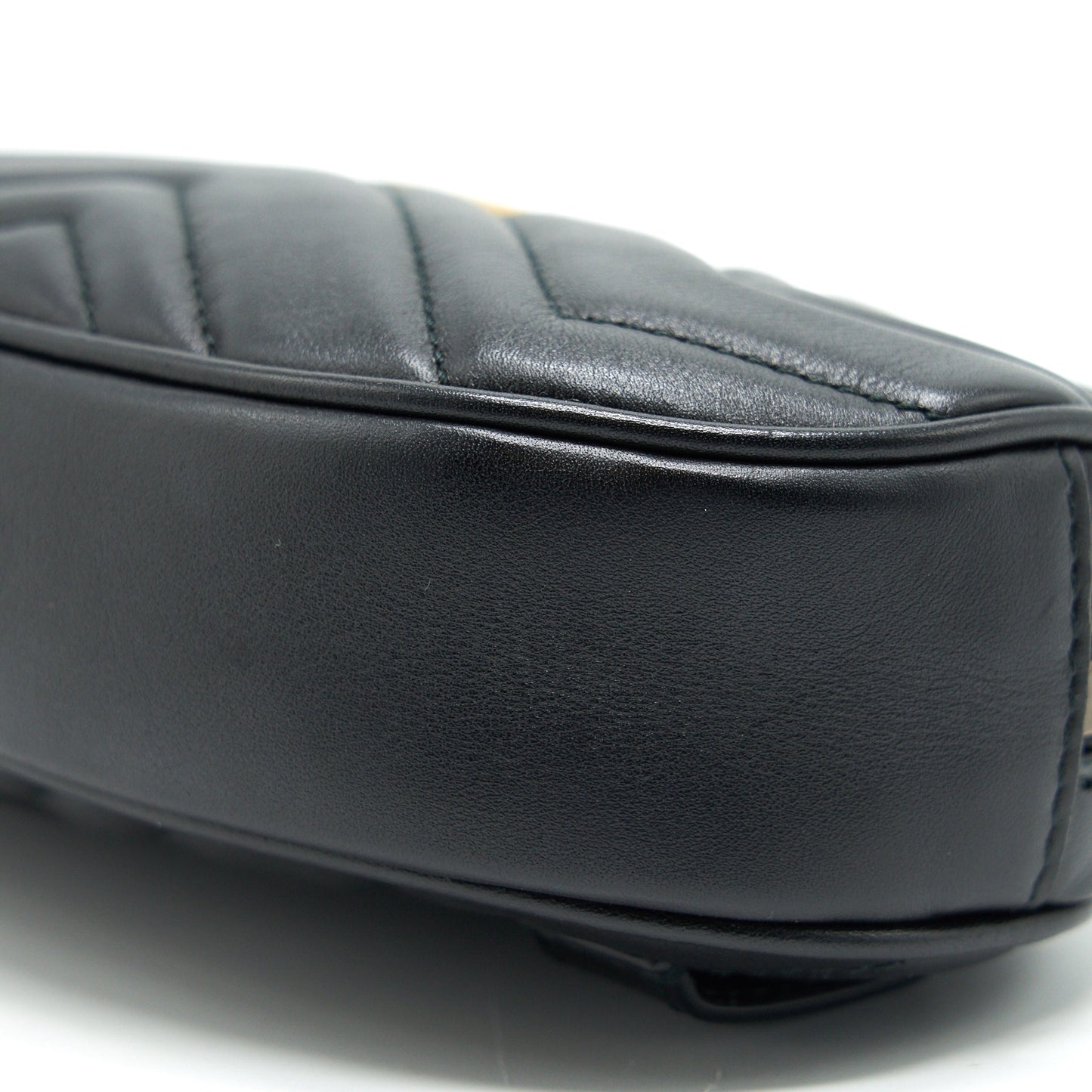 GUCCI GG MARMONT Matelasse Leather Belt Bag in Black 85cm