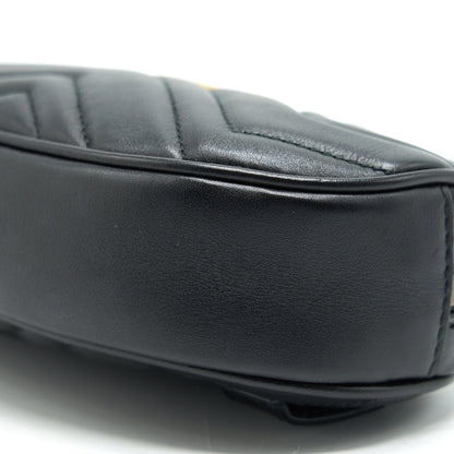 GUCCI GG MARMONT Matelasse Leather Belt Bag in Black 85cm