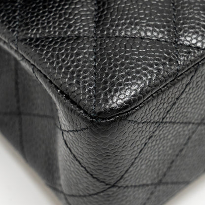 Chanel Small Classic Double Flap Bag Caviar Black  (microchip)
